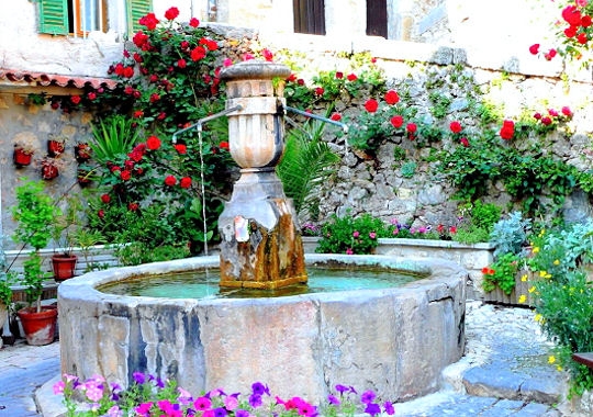 Fontaine fleurie