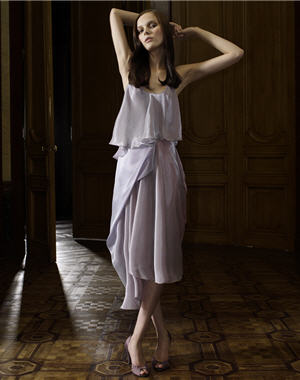 Les créations de la maison Vionnet : Robe drapé flou 