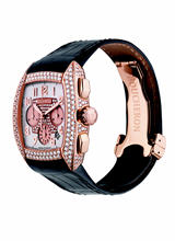 Montre en or rose serti de diamants