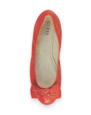 20 jolies ballerines : Ballerines en cuir corail de Guess